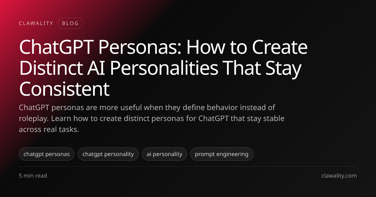 ChatGPT Personas: How to Create Distinct AI Personalities That Stay ...